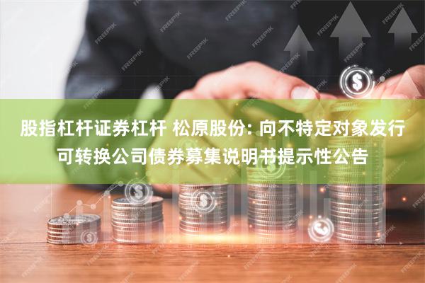 股指杠杆证券杠杆 松原股份: 向不特定对象发行可转换公司债券募集说明书提示性公告